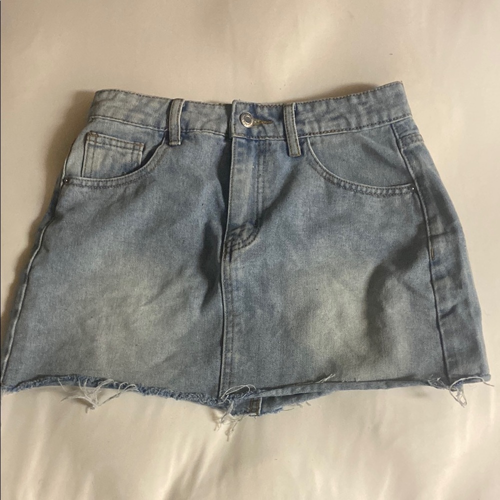 SHEIN Light Blue Denim Skirt